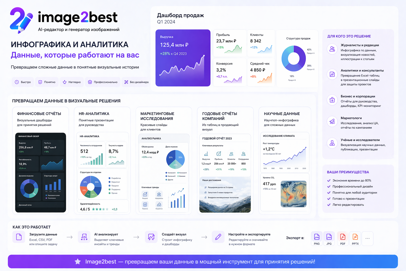Инфографика, отчеты, презентации и визуализация данных